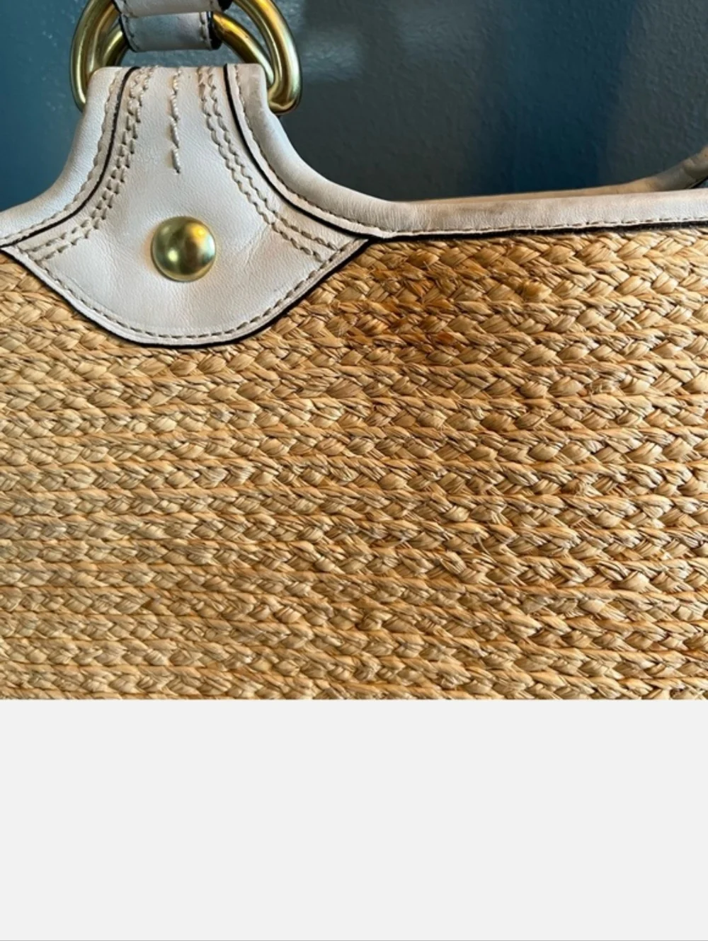 Coach Bleecker Natural Straw Leather Flower Tote - Picture 12 of 12